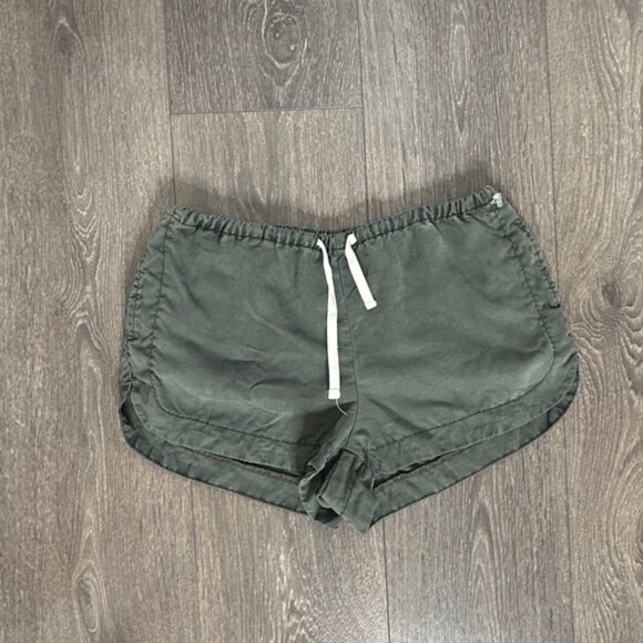 Aritzia Azure Skies Trope Shorts Chambray Drawstring Waist Army Green Size XXS - Picture 7 of 15